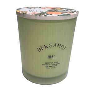 Wolf and Lamb W+L Candle Soy Wax Blend Bergamot Essential Oils Glass Jar NEW